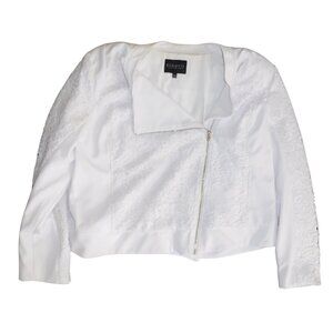 Eloquii Denim and Lace Moto Jacket size 14